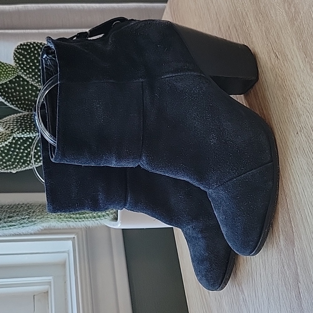 rag & bone Newbury blue and black suede booties